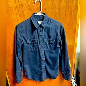 Jack Wills Navy Button Down Heavy Shirt Size 2